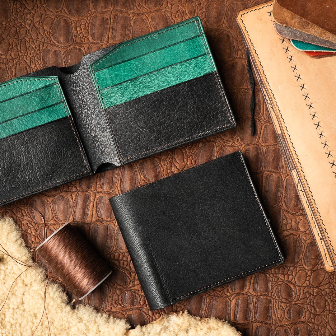 Levi Black Green - Goat Leather - Ceylon Leather Crafts