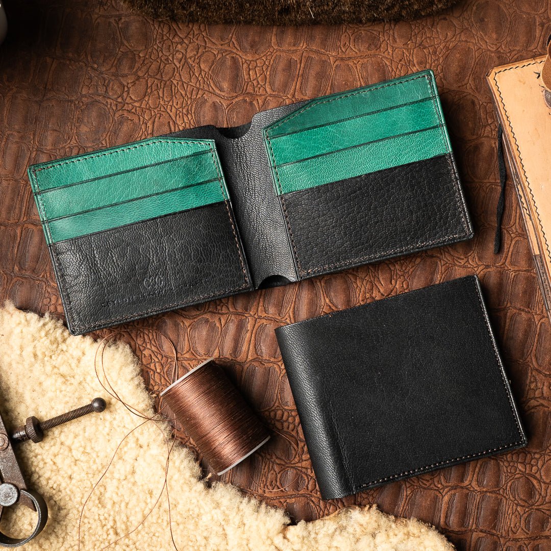 Levi Black Green - Goat Leather - Ceylon Leather Crafts