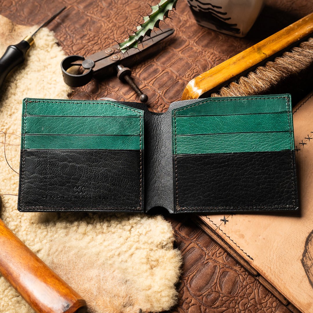 Levi Black Green - Goat Leather - Ceylon Leather Crafts