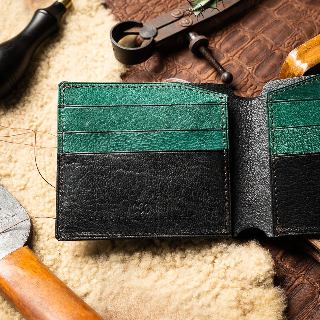 Levi Black Green - Goat Leather - Ceylon Leather Crafts