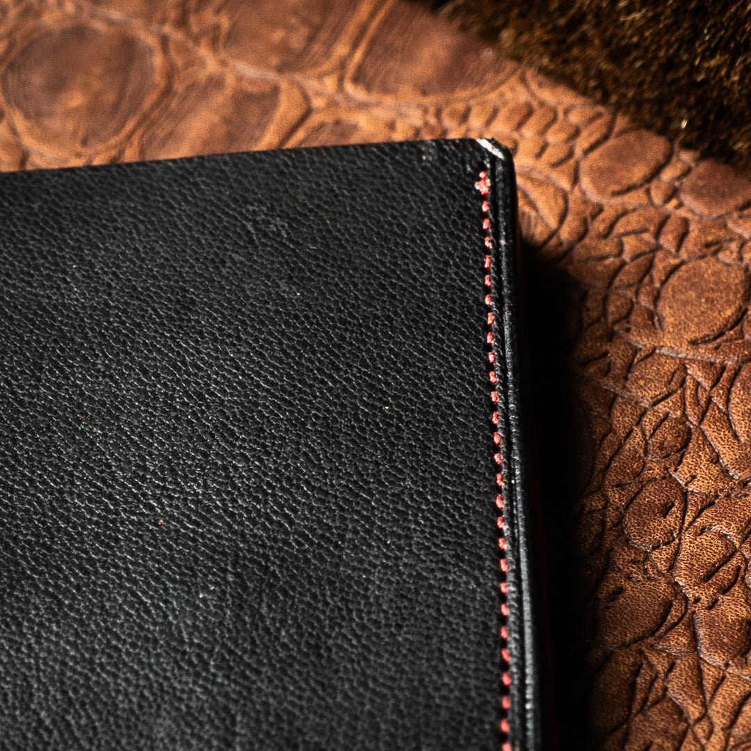 Levi Black Red - goat Leather - Ceylon Leather Crafts