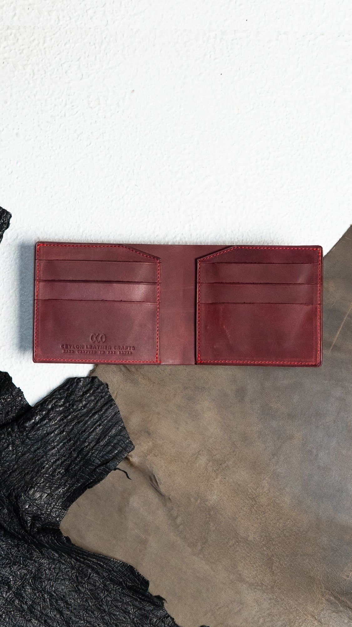Levi – Brown Croc Belly and Maroon - Ceylon Leather Crafts