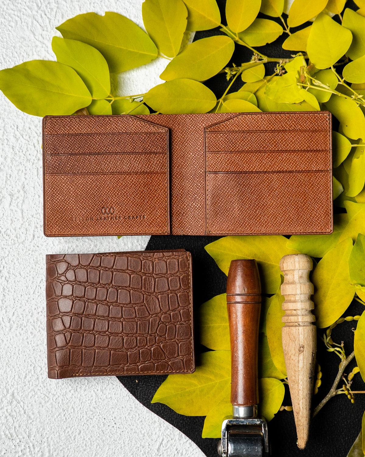 Levi Wallet – Alligator Embossed & Saffiano Full - Veg Leather Edition - Ceylon Leather Crafts