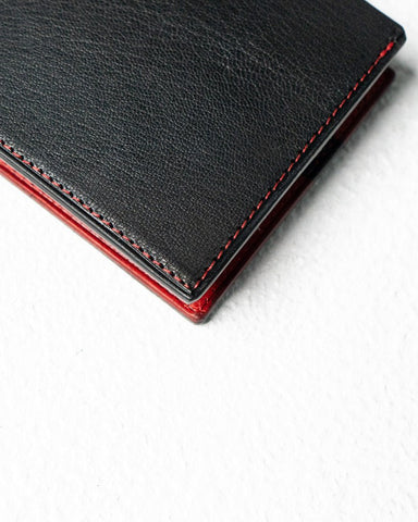 Levi Wallet – Black & Red Full - Veg Goat Leather Edition - Ceylon Leather Crafts