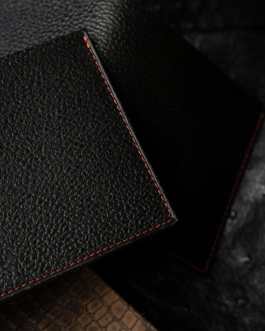 Levi Wallet – Ceylon BR Embossed Edition (Black & Red) - Ceylon Leather Crafts
