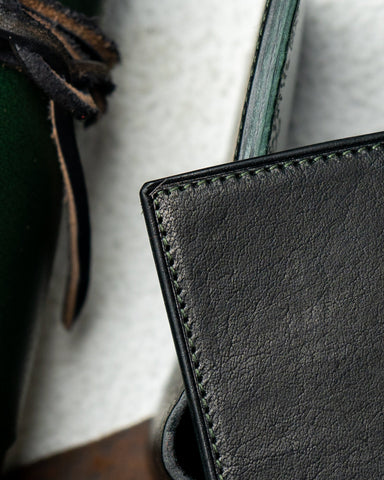 Levi Wallet – Ceylon Buffalo Black & Woody Green Edition - Ceylon Leather Crafts