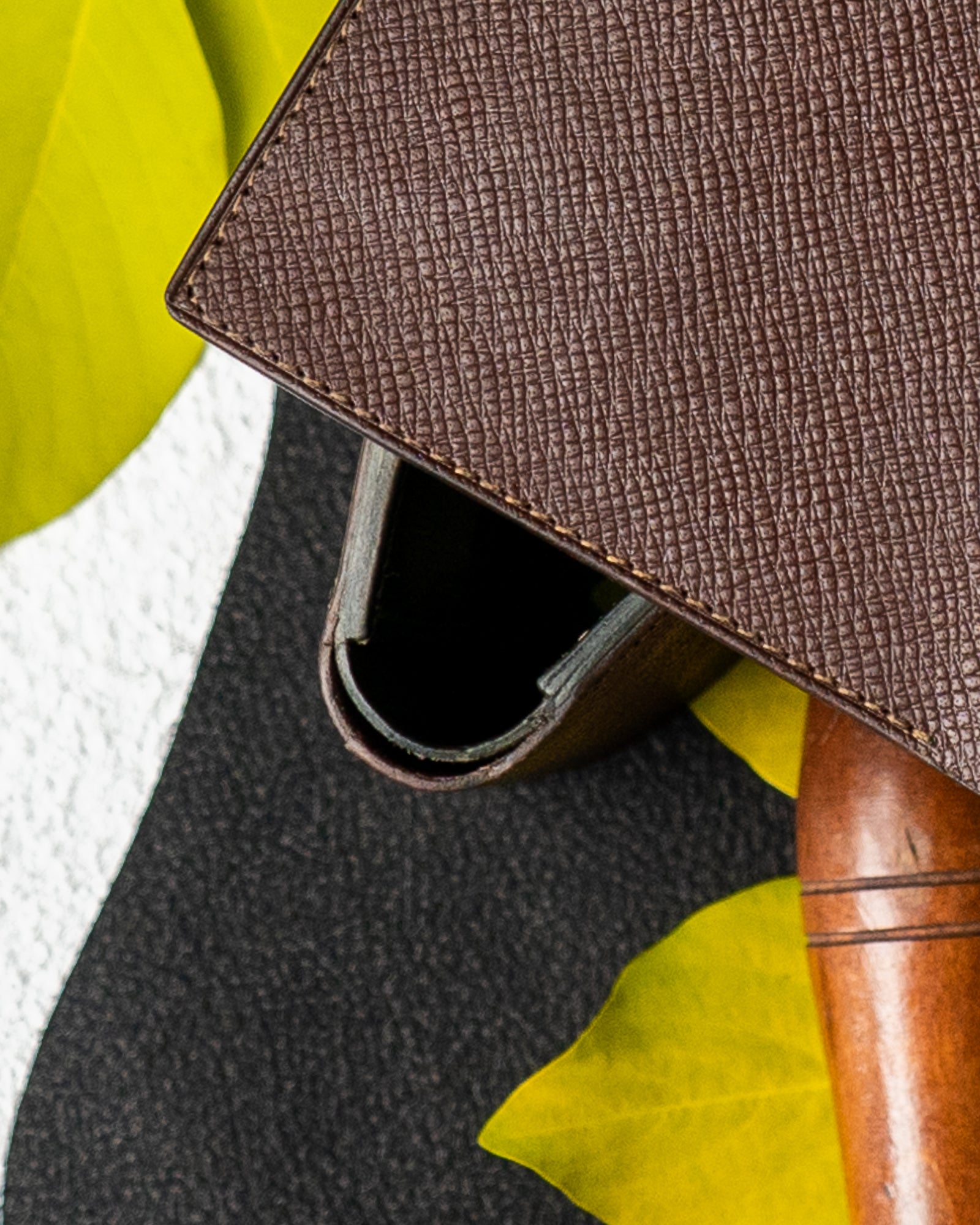 Levi Wallet – Dark Brown Oil Pull - Up & Mustard Oil Leather Edition - Ceylon Leather Crafts