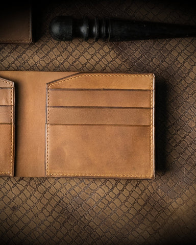 Levi Wallet – Honey Brown Oil Pull - Up Edition - Ceylon Leather Crafts