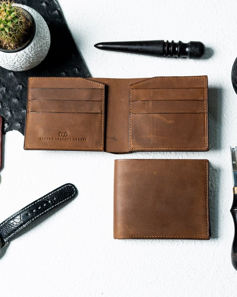 Levi Wallet – Honey Brown Oil Pull - Up Edition - Ceylon Leather Crafts