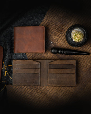 Levi Wallet – Oil Pull - Up & Saffiano Moss Green Edition - Ceylon Leather Crafts