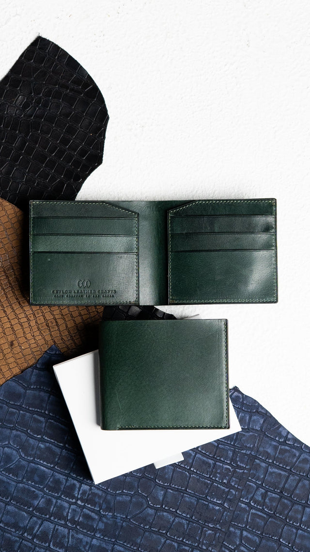 Levi Wallet – Woody Green Leather Edition - Ceylon Leather Crafts
