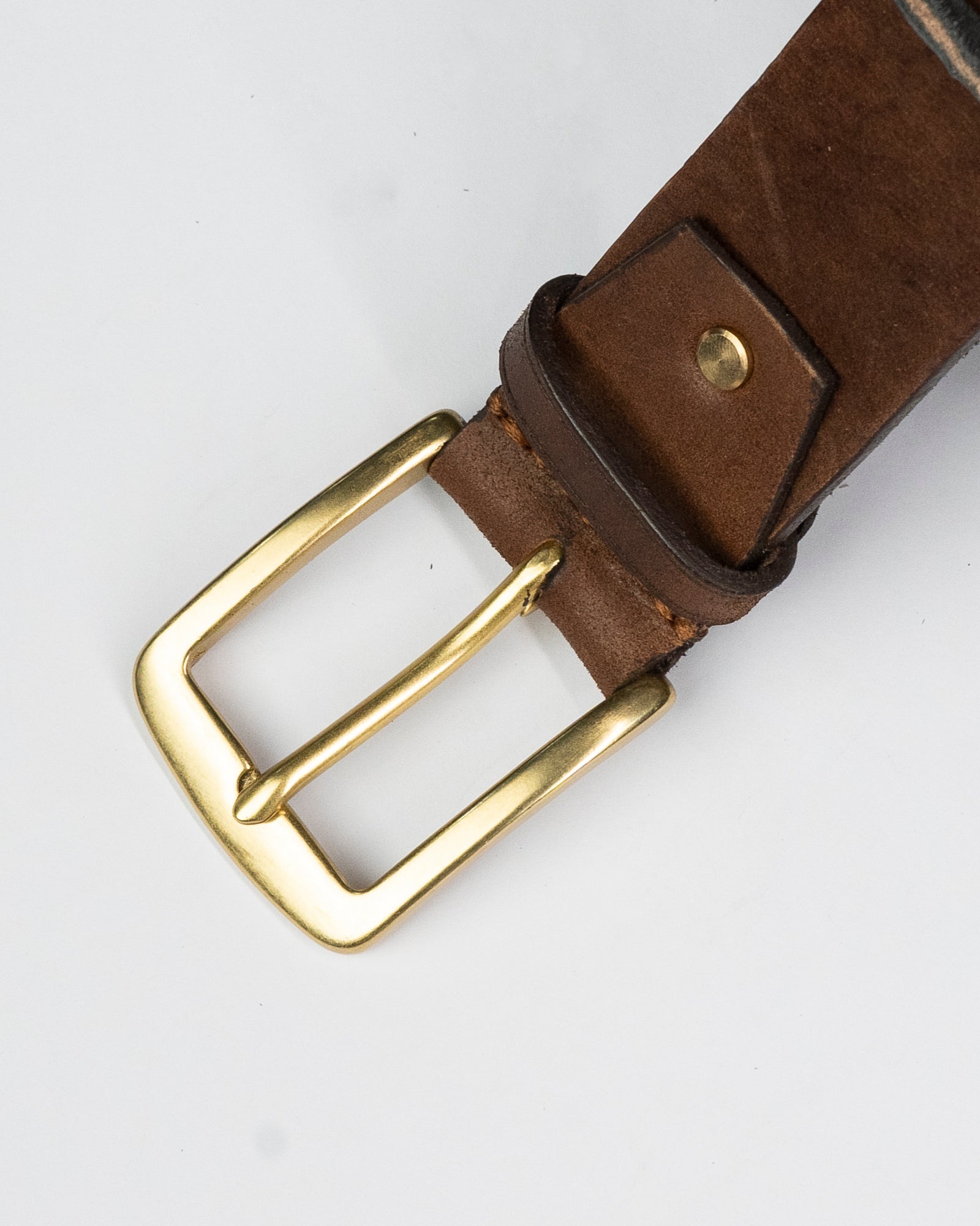 Pure Brass Buckle Leather Belt - Ceylon Leather Crafts