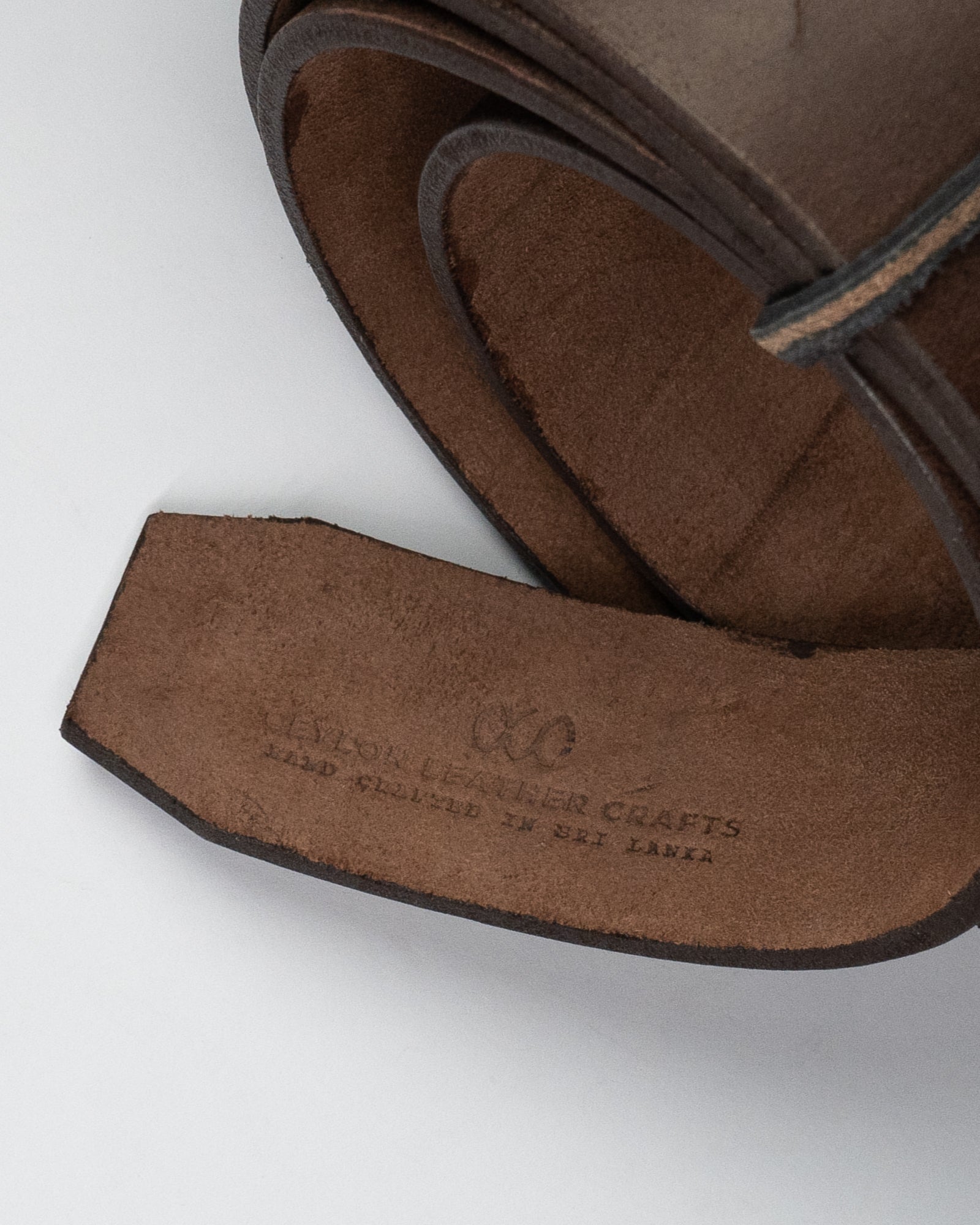 Pure Brass Buckle Leather Belt - Ceylon Leather Crafts