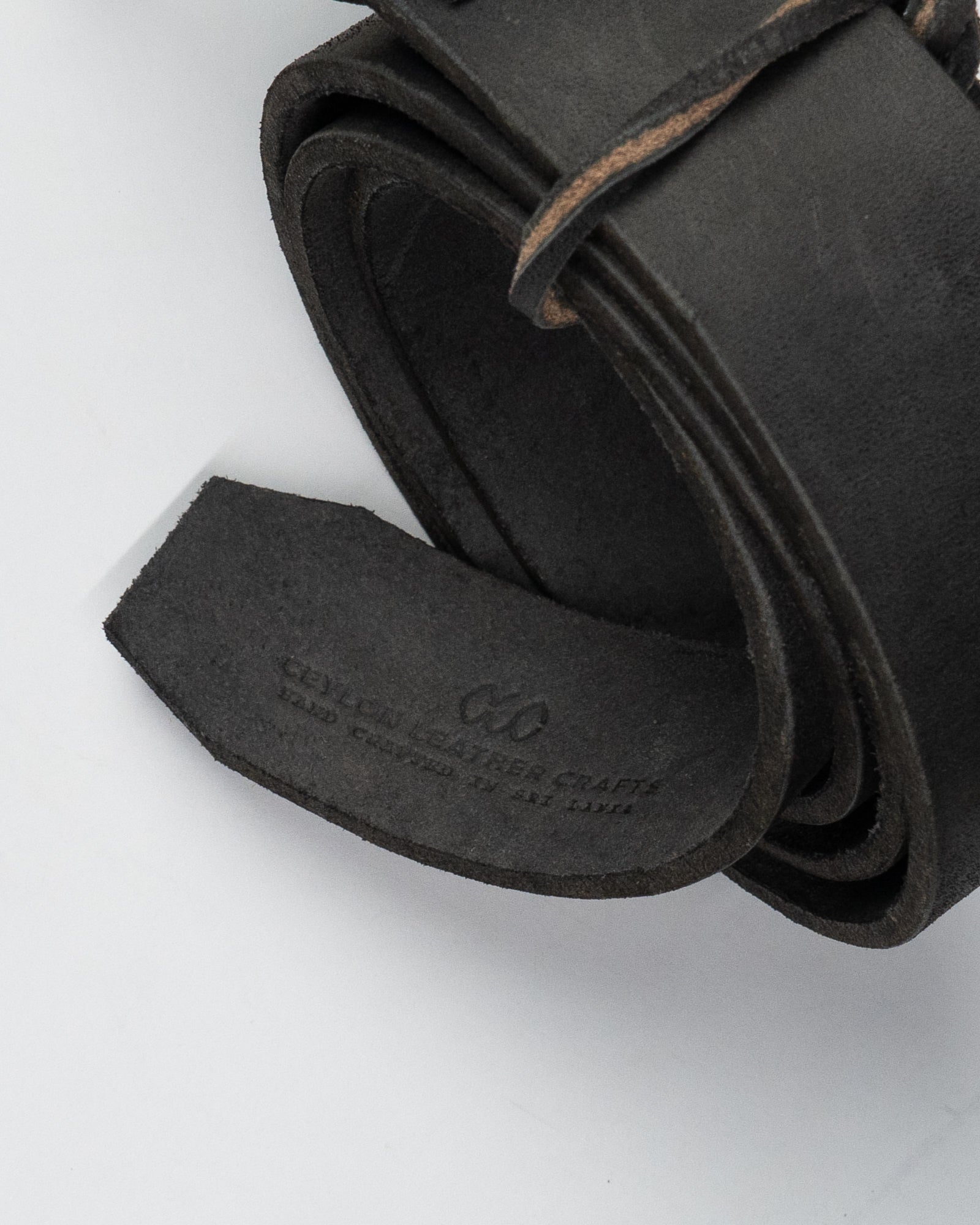 Pure Brass Buckle Leather Belt - Ceylon Leather Crafts