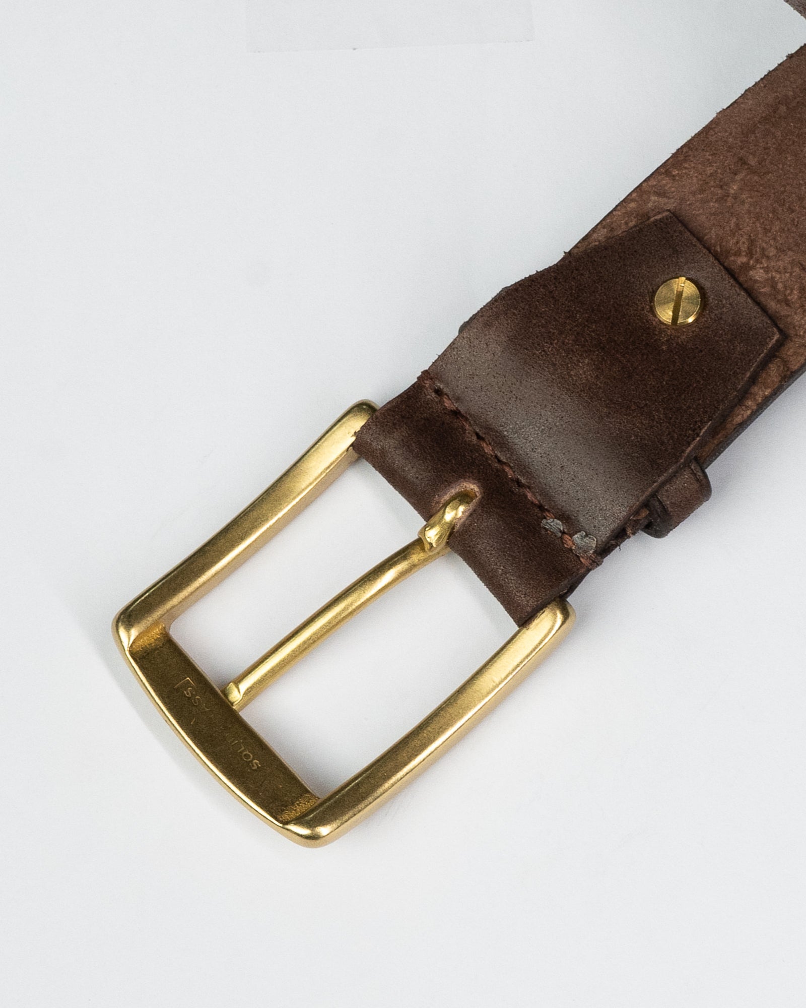 Pure Brass Buckle Leather Belt - Ceylon Leather Crafts