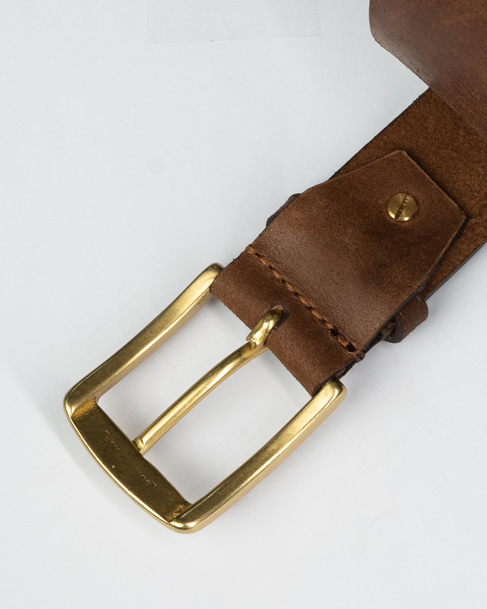Pure Brass Buckle Leather Belt - Ceylon Leather Crafts
