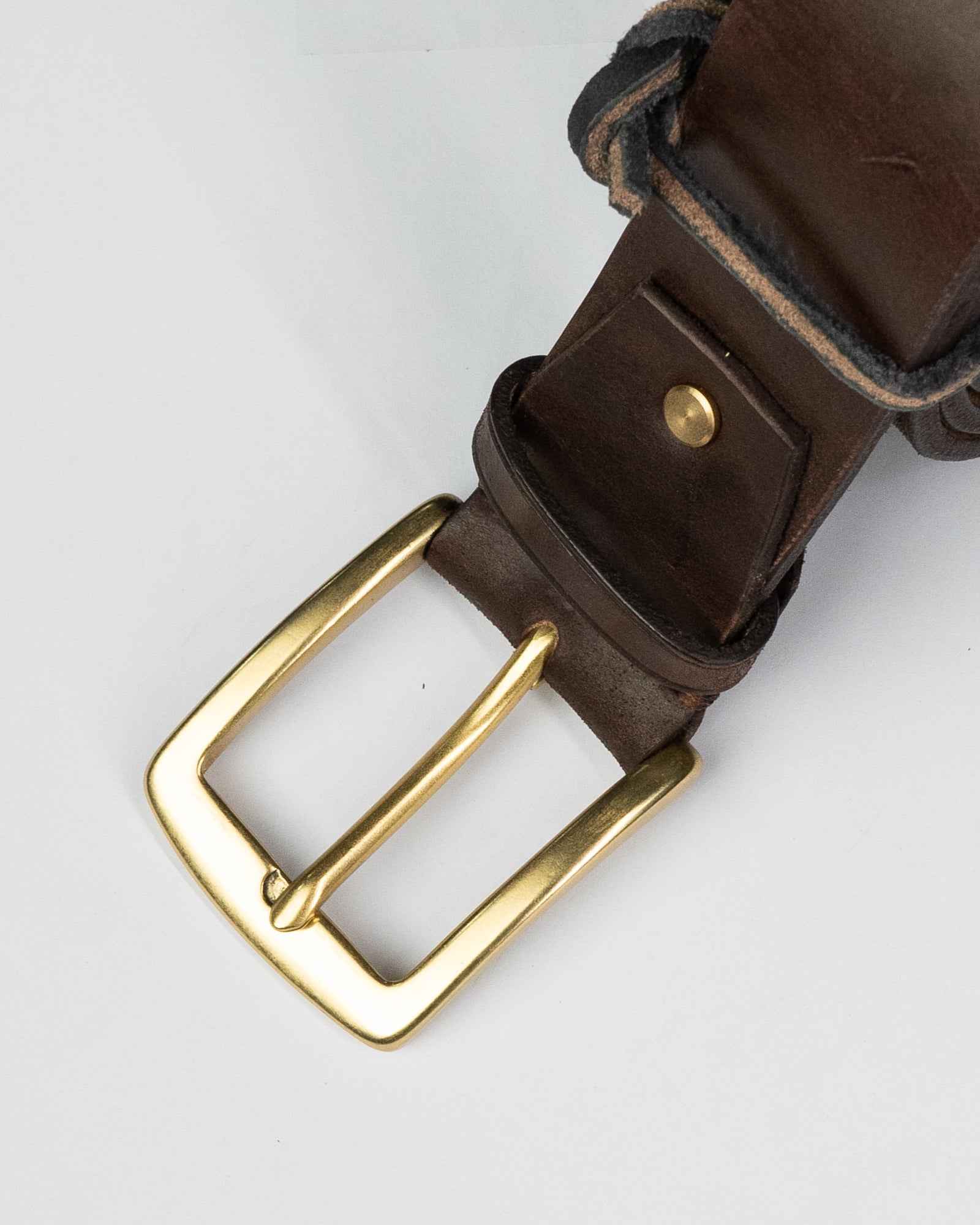 Pure Brass Buckle Leather Belt - Ceylon Leather Crafts