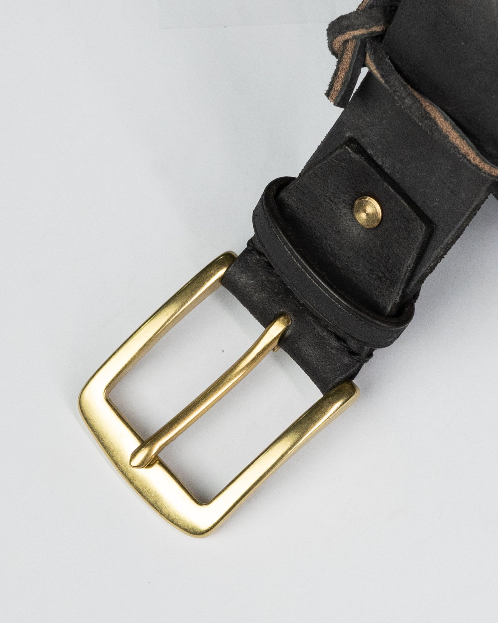 Pure Brass Buckle Leather Belt - Ceylon Leather Crafts