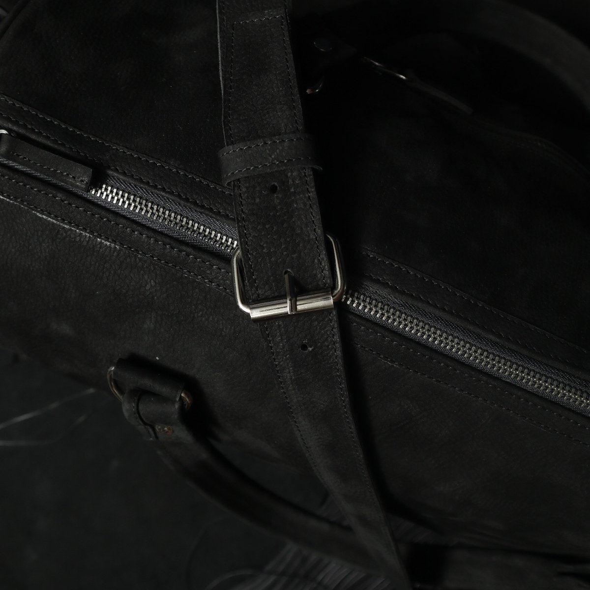 Rufus Duffle bags - Black Nubuck - Ceylon Leather Crafts