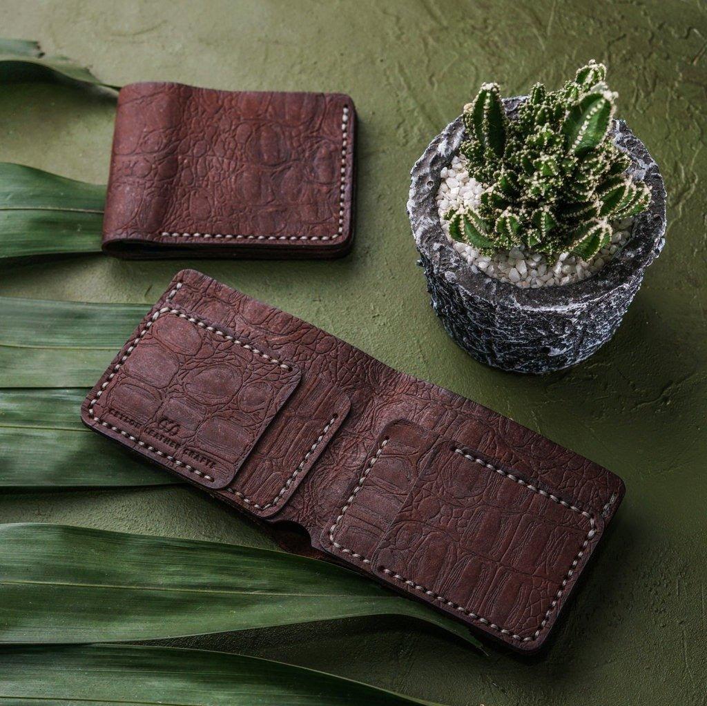 Hugo Brown - Crock Embossed Cow Leather - Ceylon Leather Crafts