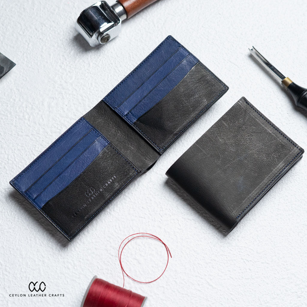 Leo Black Blue v2 - Goat Leather - Ceylon Leather Crafts