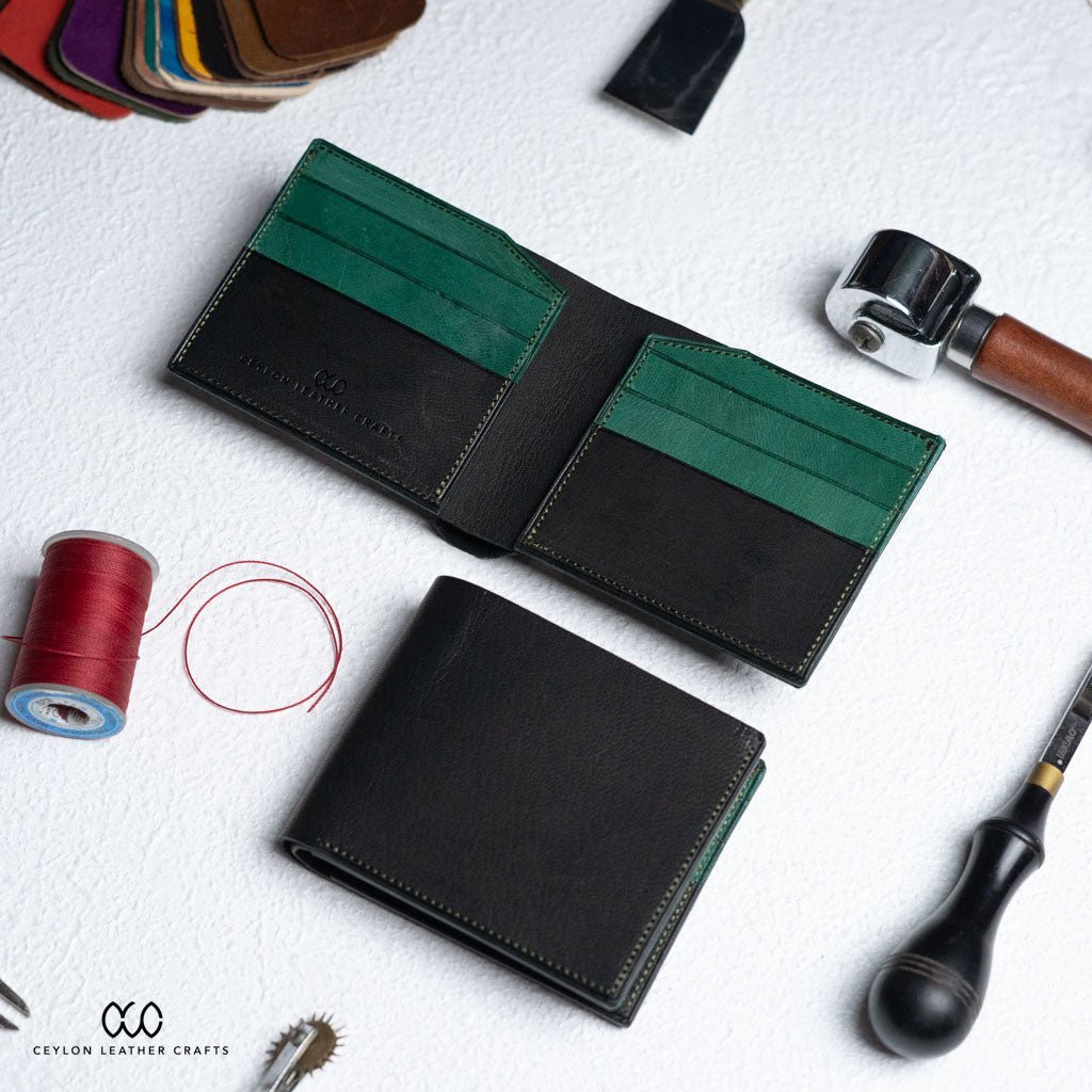 Levi Black Green - Goat Leather - Ceylon Leather Crafts