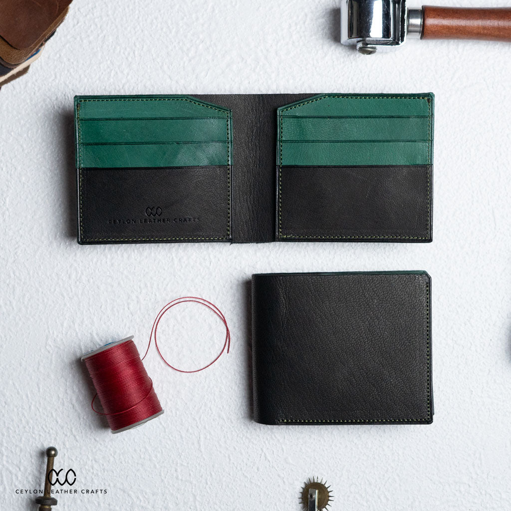 Levi Black Green - Goat Leather - Ceylon Leather Crafts