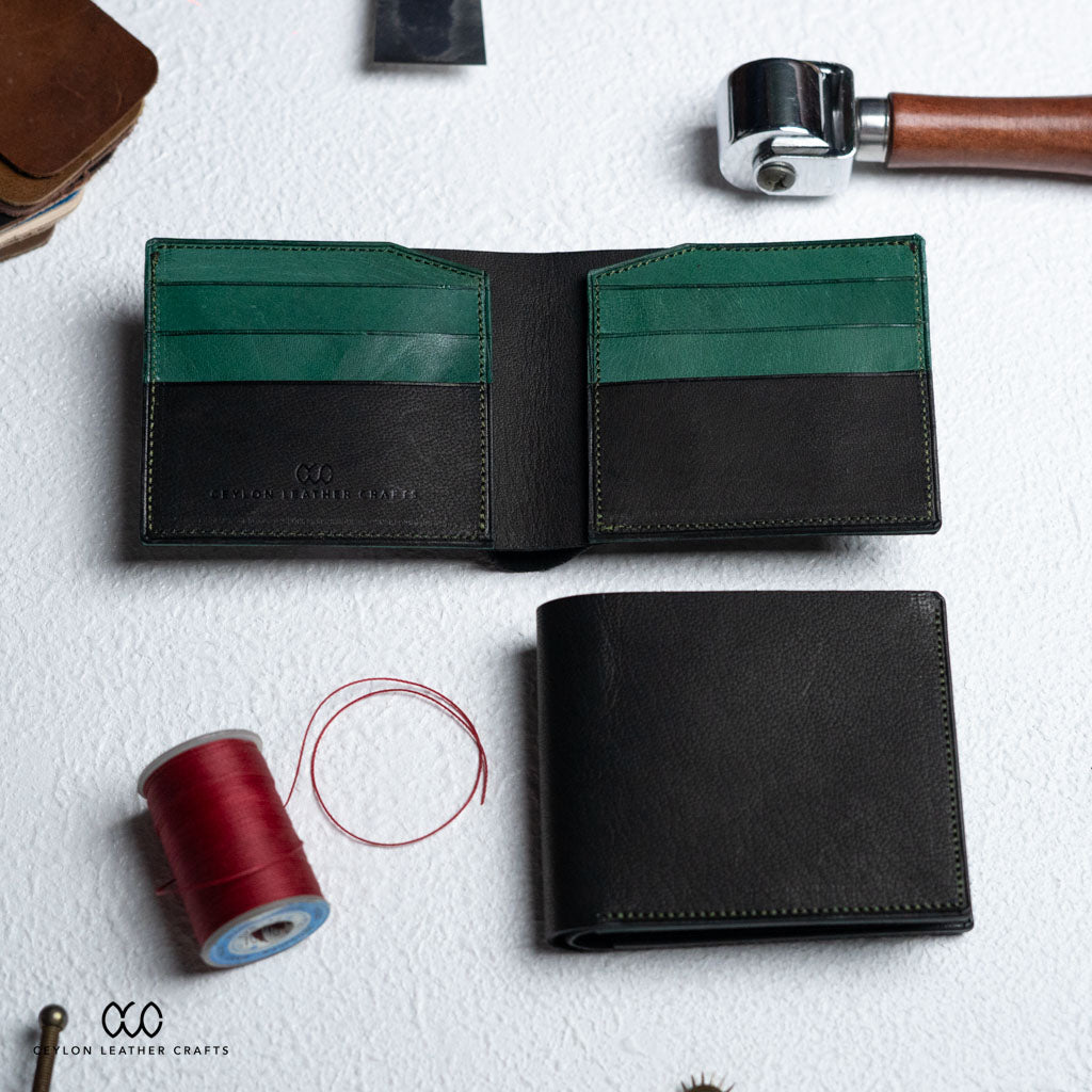 Levi Black Green - Goat Leather - Ceylon Leather Crafts